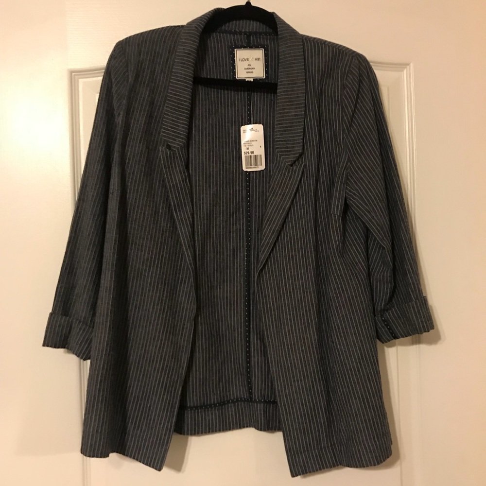 Blue pin stripe blazer with tags